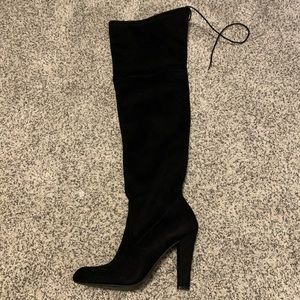 Over the knee black boots